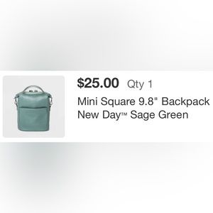 New Day 9.8” square backpack (NWT)